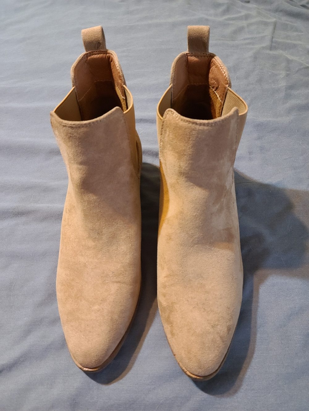 Suede Chelsea Ankle Boots in Beige - Women